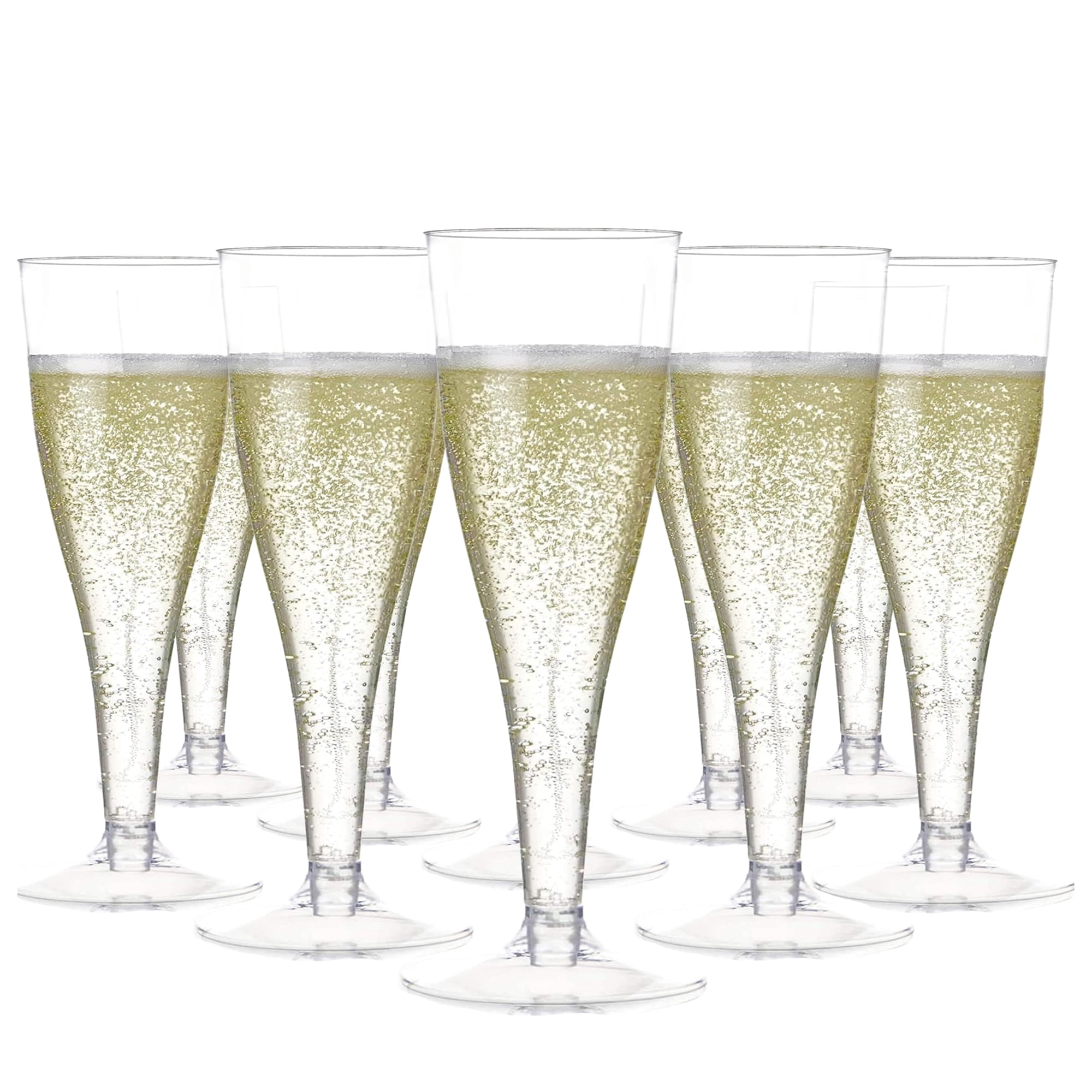 Copas De Champán Prestee, 100 Unidades, Plástico Transparente, 130 Ml