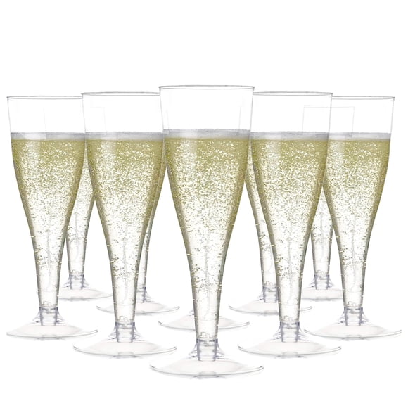Copas de champán Prestee, 100 unidades, plástico transparente, 130 ml
