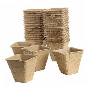 Ioensy - 100 Uds Macetas De Vivero Cuadradas/Redondas Para Plantas De Casa Jardín Trabajadores Cuadrados