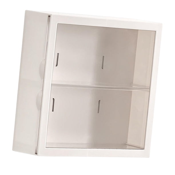 Organizador De Caja De Almacenamiento De Caja De Exhibición Transparente De 2 Capas Para Mini Juguetes Figura De Acción Blanca