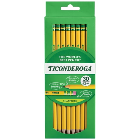 Lápices Ticonderoga En Caja De Madera Preafilados #2 Hb Soft X30