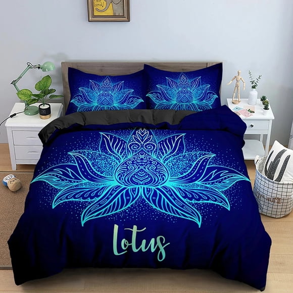 Bohemian Lotus Mandala Flower Bedding Set Boys Girls Duvet Cover Pillowcase Bed Adult Home Textileextile