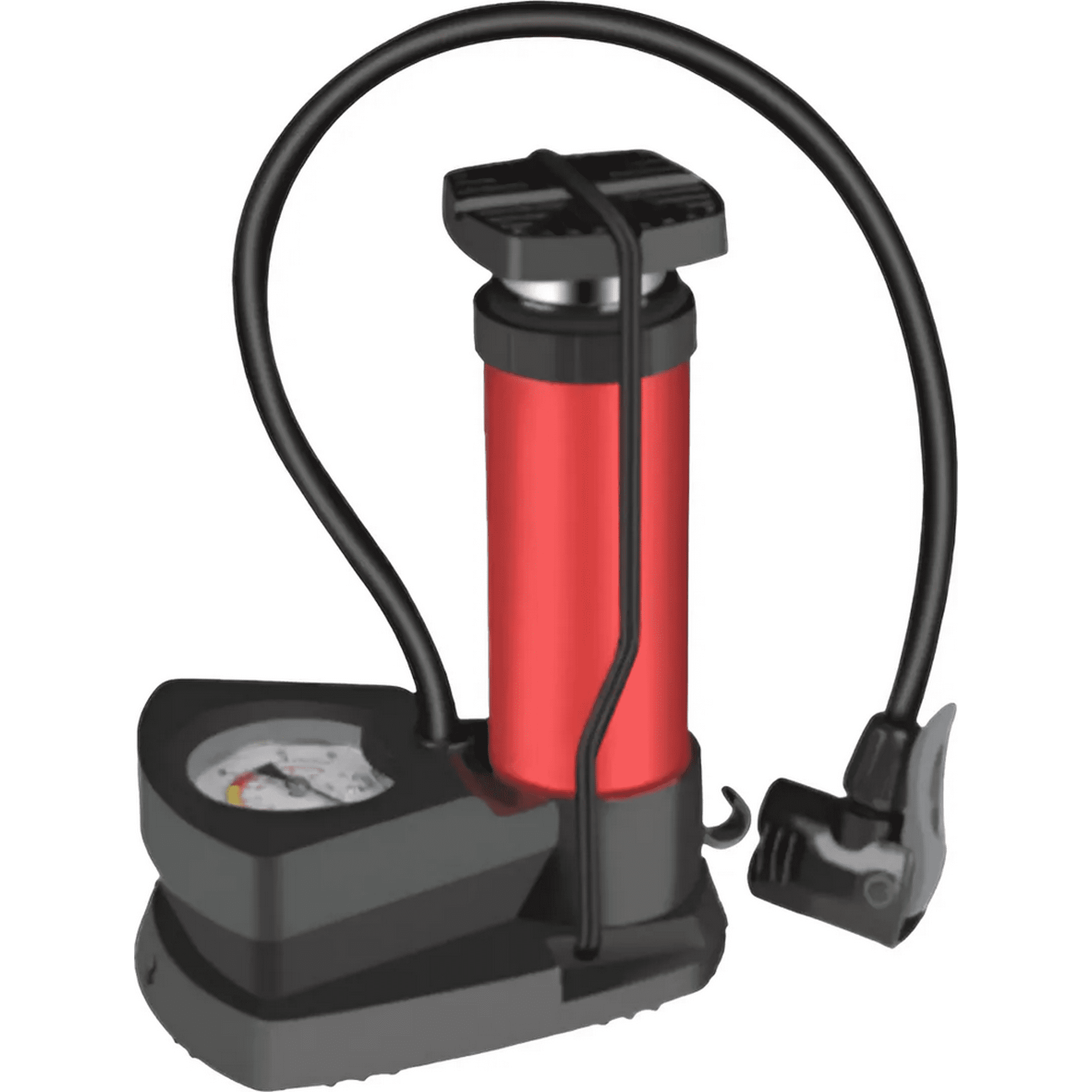 Genérico - Bomba Inflador De Pie P/neumáticos Bici Motos Pelotas Carros Color Rojo