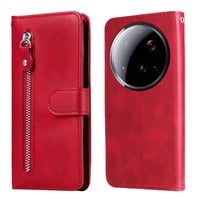 Gangxun - Funda Con Cremallera Para Xiaomi 15 Ultra, Carcasa Cartera De Cuero Pu Con Soporte Y Tarjetero