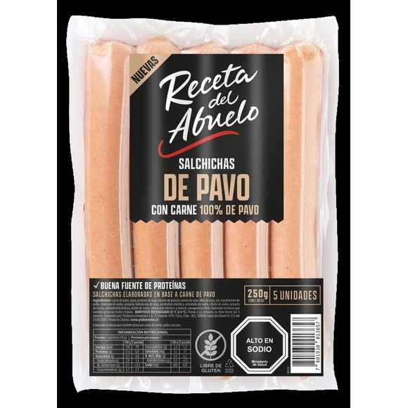 Salchichas de Pavo 5 Un, 250 g