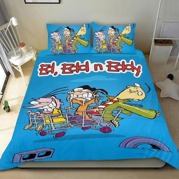 Ed, Edd y Eddy Conjunto de sábanas temático, trío de piezas, cómodo y amigable con la piel, diseño único, regalo de decoración para el hogar para familiares, amigos y fans,173cm *218cm