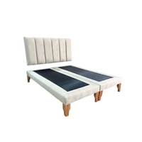 Muebles New - Cama Super King Lineal Beige Felpa