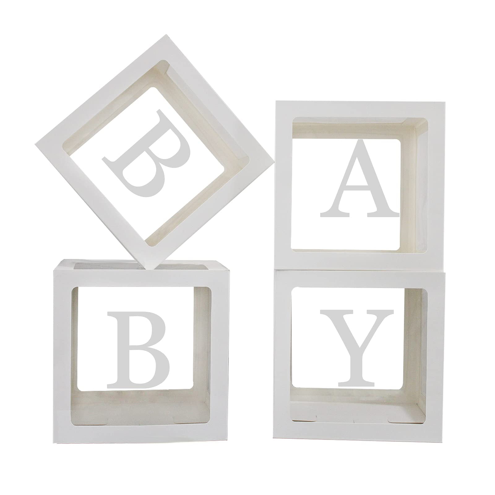 Cajas De Decoración Para Baby Shower, Qpey, Transparentes, 4 Unidades