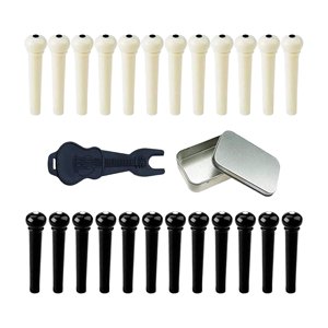 Magideal - 24X Pasadores De Puente De Guitarra, Clavijas De Guitarra, Herramienta Extractora De Puente Portátil Con Extractor De Pasadores De Puente Para Guitarr