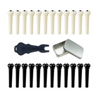 Magideal - 24X Pasadores De Puente De Guitarra, Clavijas De Guitarra, Herramienta Extractora De Puente Portátil Con Extractor De Pasadores De Puente Para Guitarr