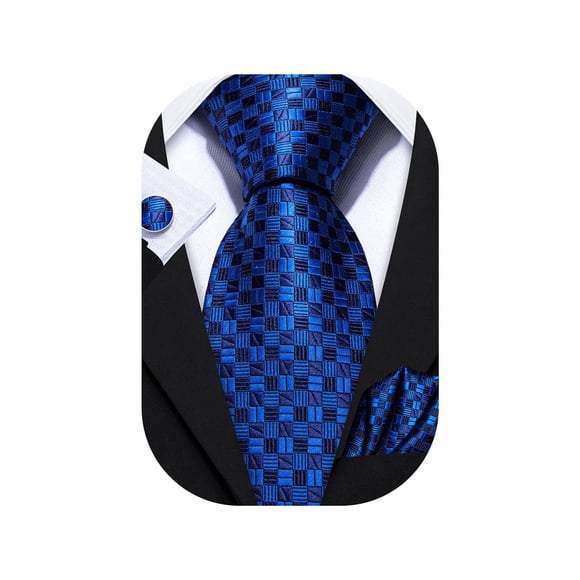 Set de Corbata Barry.Wang Clásica a Rayas Escocesas 150 cm Seda