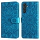thumbnail image 4 of Funda tipo cartera FOXDOCK para Samsung Galaxy M55 5G , diseño girasol en relieve, cuero PU, cierre magnético, soporte y tarjetero, 4 of 5