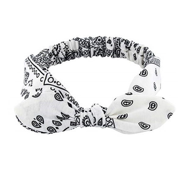 Paisley Print Boho Head Band Women's Soft Headbands Vintage Bowknot Elastic Hairbands Trendy Hair Accessories