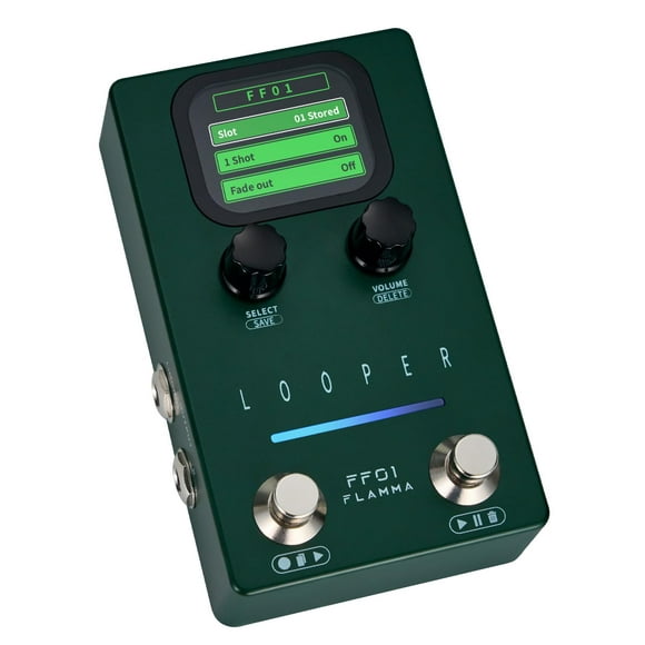 Pedal de guitarra Looper FLAMMA FF01, 160 minutos de tiempo de bucle, 40 ranuras