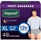 thumbnail image 1 of Ropa interior para adultos para incontinencia Depend Night Defense para hombre, XL 48u, 1 of 8