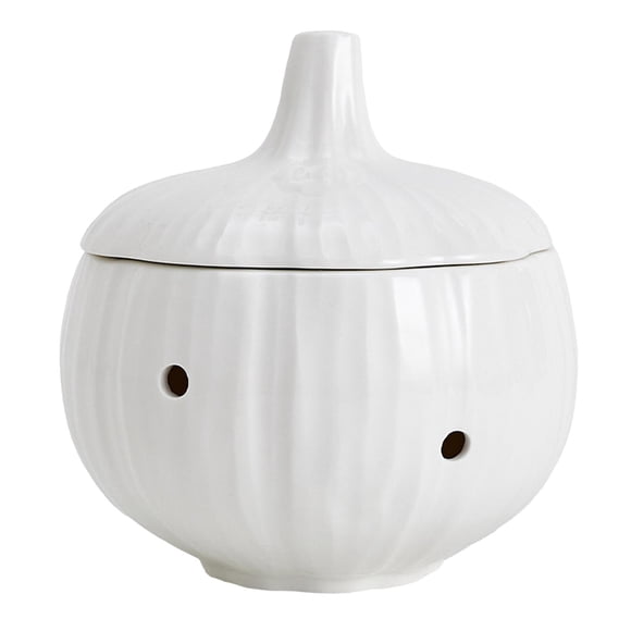 Garlic Keeper Bote de multipropósito Redondo con tapas Recipiente de almacenamiento Contenedor para restaurante Aperitivos domésticos Candy , Blanco 14cmx13cm
