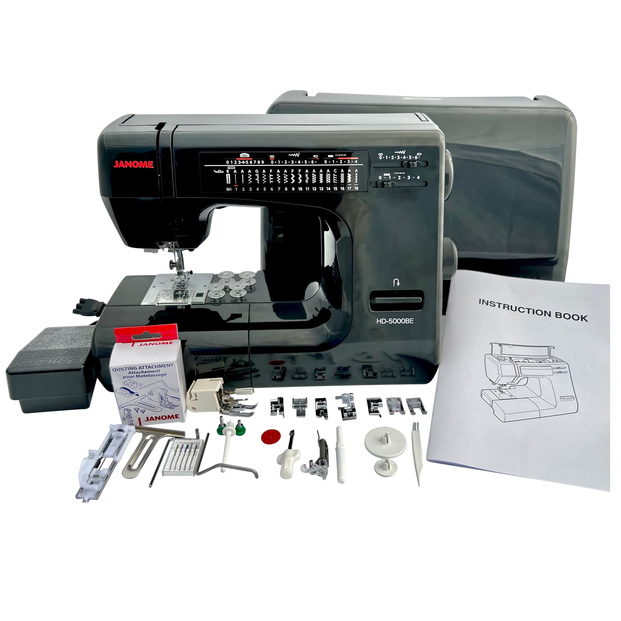 Máquina De Coser Janome Hd-5000 Black Edition 18 Puntadas