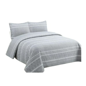 Genérico - Cubrecama Quilt Verano 1.5 Plazas - Gris Triángulo Xf81