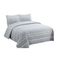 Genérico - Cubrecama Quilt Verano 1.5 Plazas - Gris Triángulo Xf81