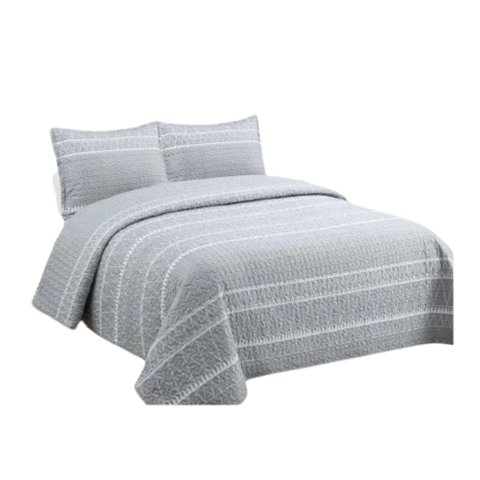 Genérico - Cubrecama Quilt Verano 1.5 Plazas - Gris Triángulo Xf81