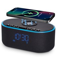 Alarm Clock Radio Odokee Con Cargador Inalámbrico Y Altavoz Bluetooth