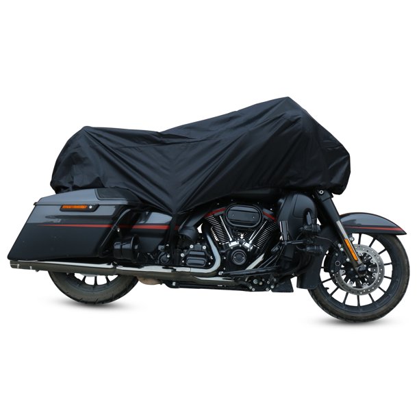 Unique Bargains 210T Cubierta Media para Motocicleta Exterior Impermeable Protección contra Lluvia Polvo UV Negro L