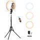 thumbnail image 1 of Luz anular para selfies QEUOOIY de 12 pulgadas con trípode de 63 pulgadas o soporte para teléfono, 1 of 7