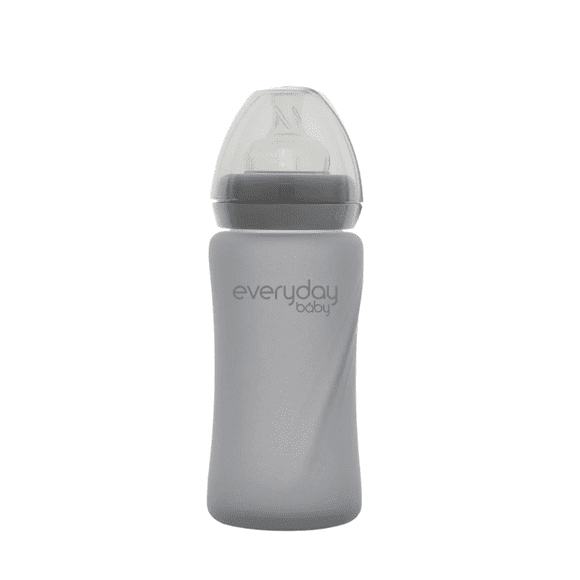 Mamadera De Vidrio Healthy 240 ml Gris