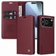 thumbnail image 1 of Funda Billetera de Cuero para iPhone 17 Pro con Tarjetero y Soporte - Tapa Magnética Rojo, 1 of 5