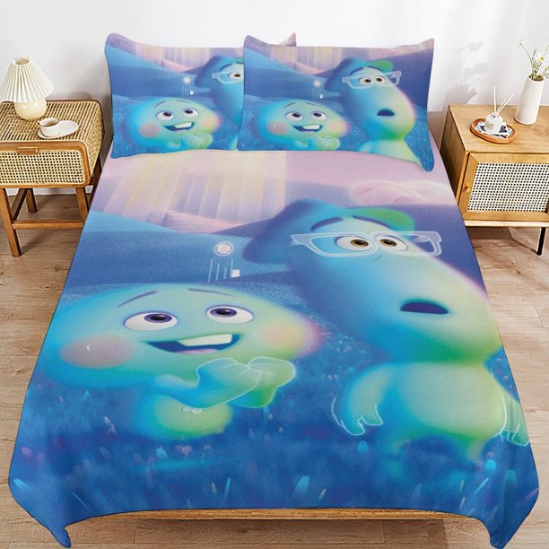 Soul Cartoon Bedding Sets Ultra Soft Skin-Friendly Duvet Cover 3 Piece, Cute Comforter Cover Bed Set for Boys Girls Kids