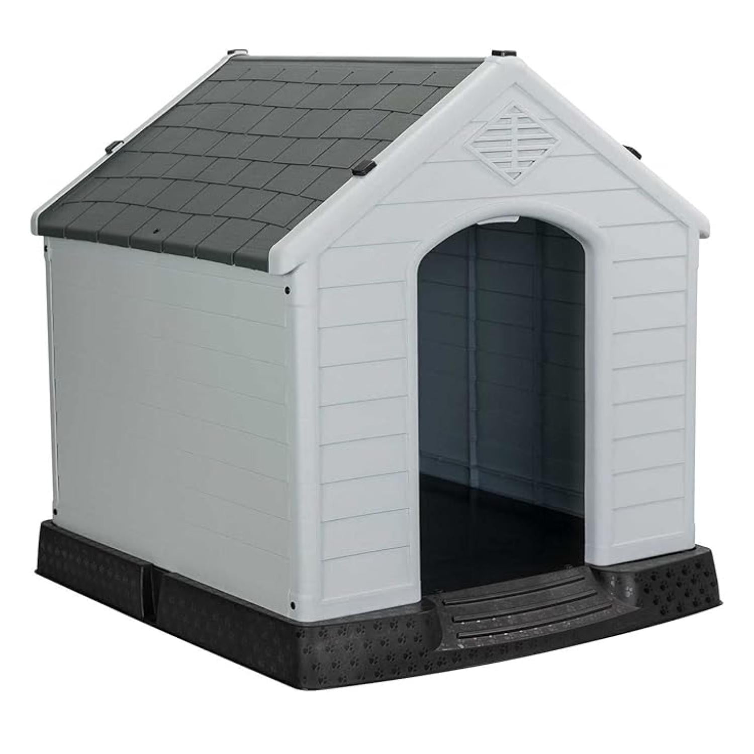 Total E-commerce - Casa Para Mascotas Perros Pequeña Pvc 72x14x67cm Gris