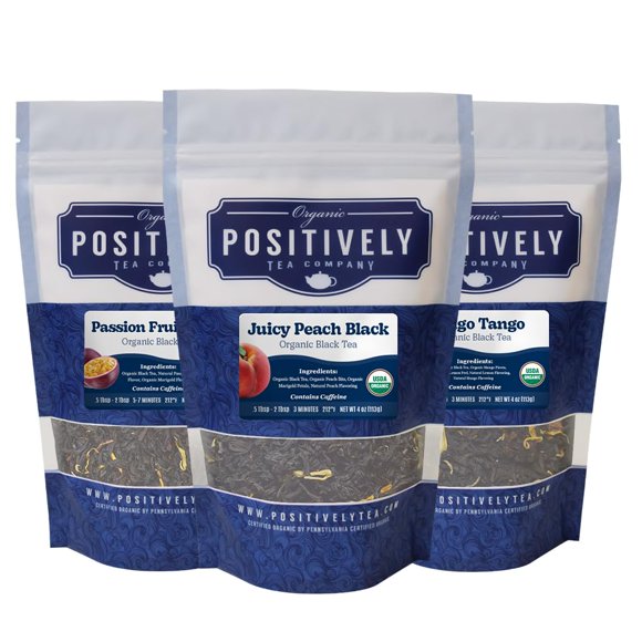 Muestra de té negro orgánico Organic Positively Tea de 113 g, 3 paquetes