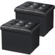 thumbnail image 1 of Taburete plegable con reposapiés, estilo otomano, de piel, AmasSmile, 1 of 8