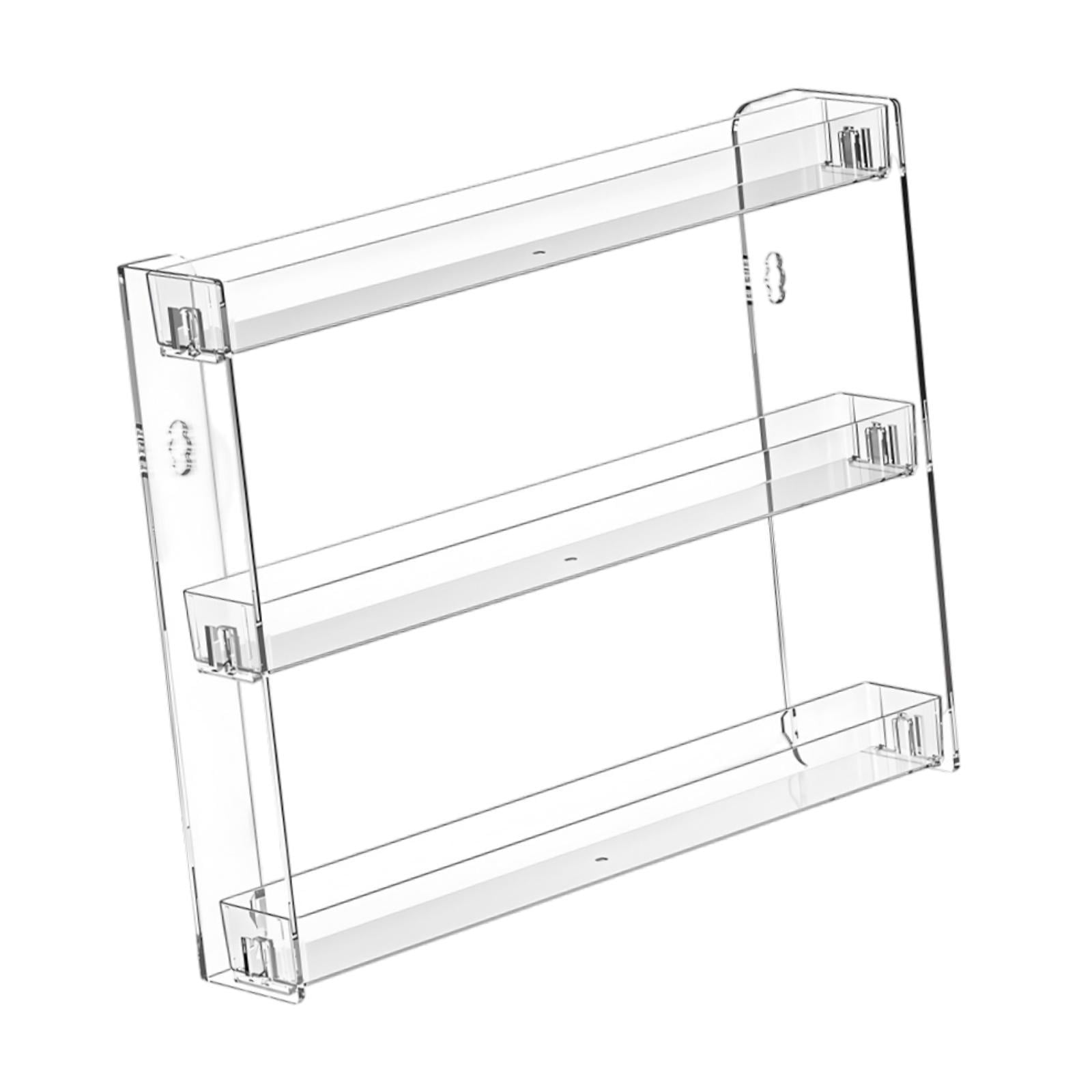 Magideal - 3 Niveles Rack De Pared De Esmalte De Uñas Acrílico 98x23x122 Pulgadas Accesorios Instalar Fácilmente Aceites Esenciales Visualización Estante Multifu