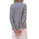 thumbnail image 3 of Camisa de Satén a Rayas para Mujer INSPIRE CHIC, Botones, Manga Larga, Blusa de Oficina XL Azul Marino, 3 of 5