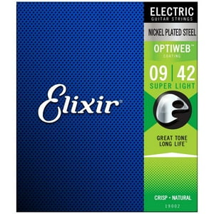 Set De Cuerdas Elixir Guitarra Eléctrica Acero Niquelado Super Light 09-42 19002