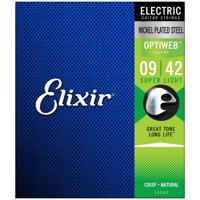 Set De Cuerdas Elixir Guitarra Eléctrica Acero Niquelado Super Light 09-42 19002