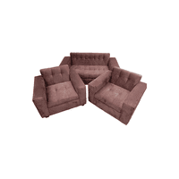 Muebles New - Juego De Living Marron Felpa