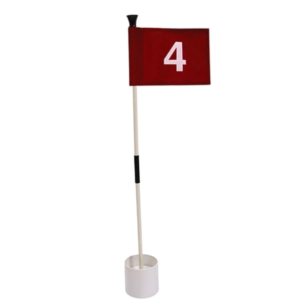 Golf Putting Green Bandera y Copa de Agujero Mástiles de Bandera de Golf Banderas de Golf Bandera de Golf Juego de Tazas de Agujero para Guía de Aline Número 4