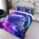 thumbnail image 3 of Lobo Galáctico Conjunto de sábanas temático, trío de piezas, cómodo y amigable con la piel, diseño único, regalo de decoración para el hogar para familiares, amigos y fans,140cm *210cm, 3 of 6
