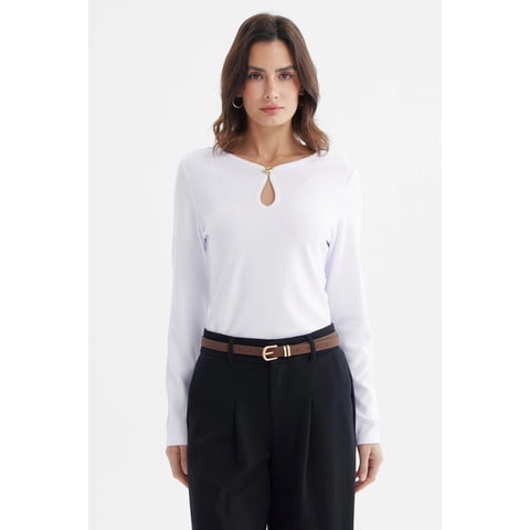 Fashionspark - Polera Mujer Ajustado Blanco - Ll