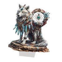 Bothyi - 2D Lobo De Letrero Acrílico Regalo Figura De Moda Para Fiesta De Chimenea De Gabinete