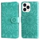 thumbnail image 1 of Funda tipo cartera FOXDOCK para iPhone 14 Pro Max , diseño girasol en relieve, cuero PU, cierre magnético, soporte y tarjetero, 1 of 5