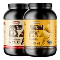 Gohard - Pack Proteinas Vegetales 2Kg Total 66Sv Platano - Capuccino