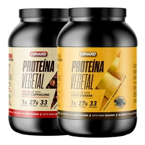 Gohard - Pack Proteinas Vegetales 2Kg Total 66Sv Platano - Capuccino