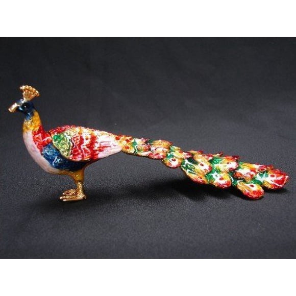 Estatua Feng Shui Import Pavo Real Adorable con Pedrería