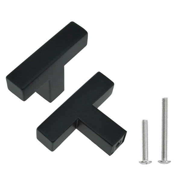 Tiradores para gabinete Redunest, acero inoxidable negro mate, paquete de 5