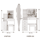 thumbnail image 1 of 37" Left Bedside LED Dressing Table + Cushioned Stool, Large Sliding, Touch Control, 3-color Switching Mirror, Multi Layer High Capacity Storage Fashion Makeup Vanity Set, EPA, GCC, UL Certificate, 1 of 3