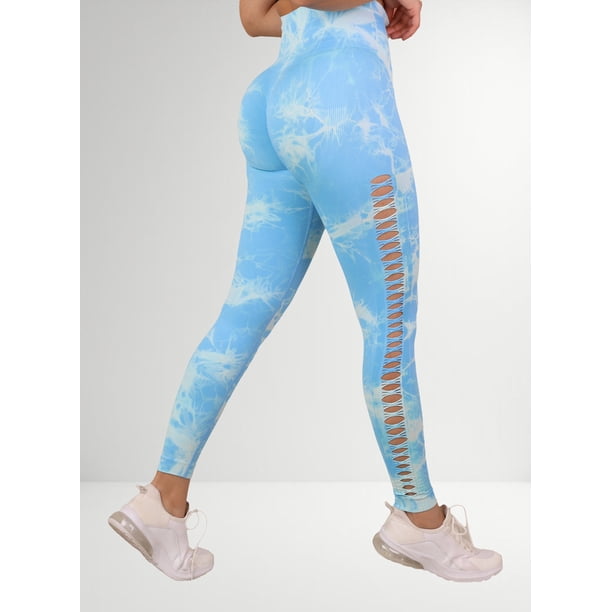 Leggings Tie Dye Mujer Push Up con Abertura Escalonada
