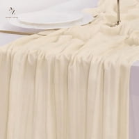 Genérico - Camino Mesa Gasa Rectangular 300X90 Crema